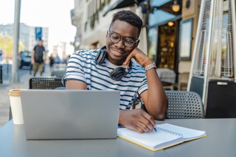 Remote employer researching global customer insights and engagement